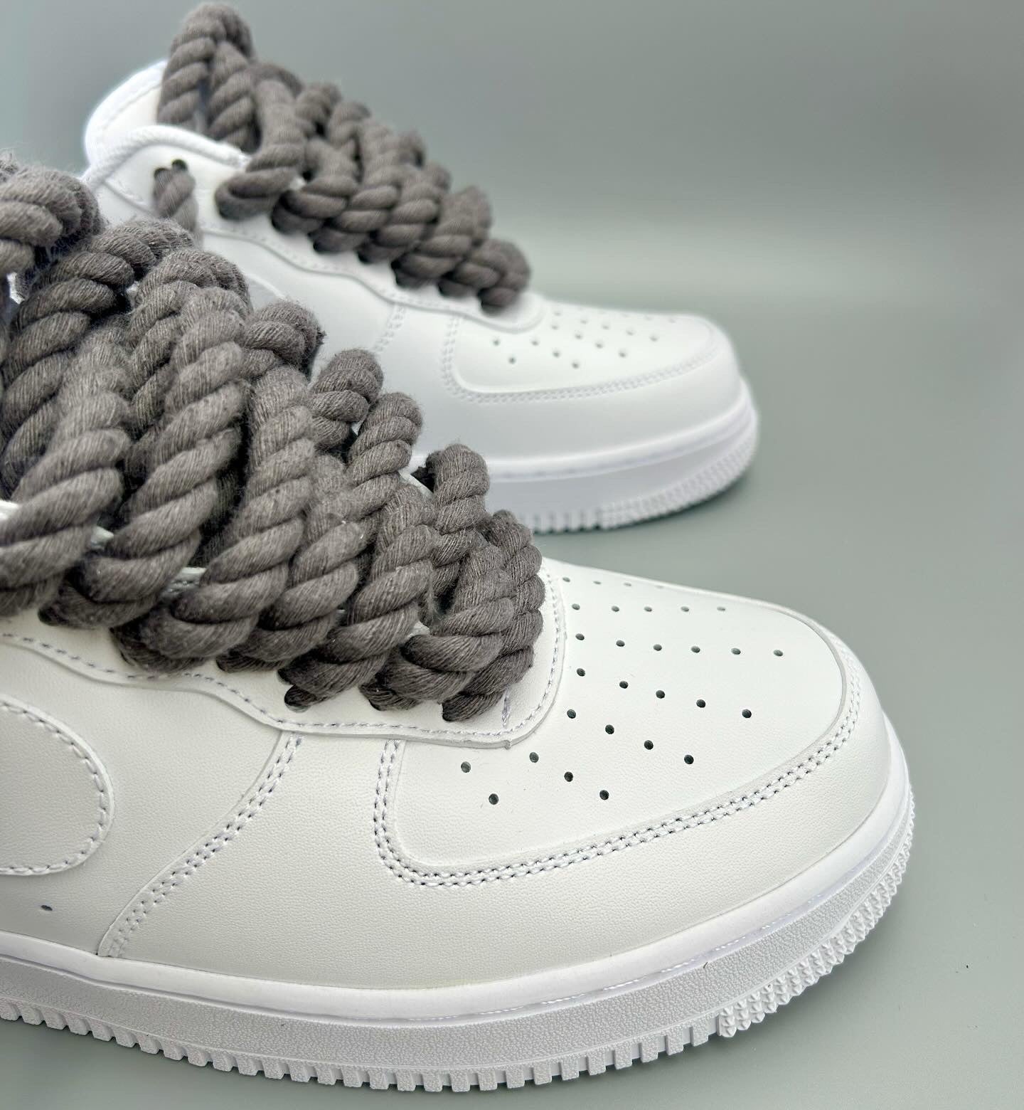 “slate grey" rope lace