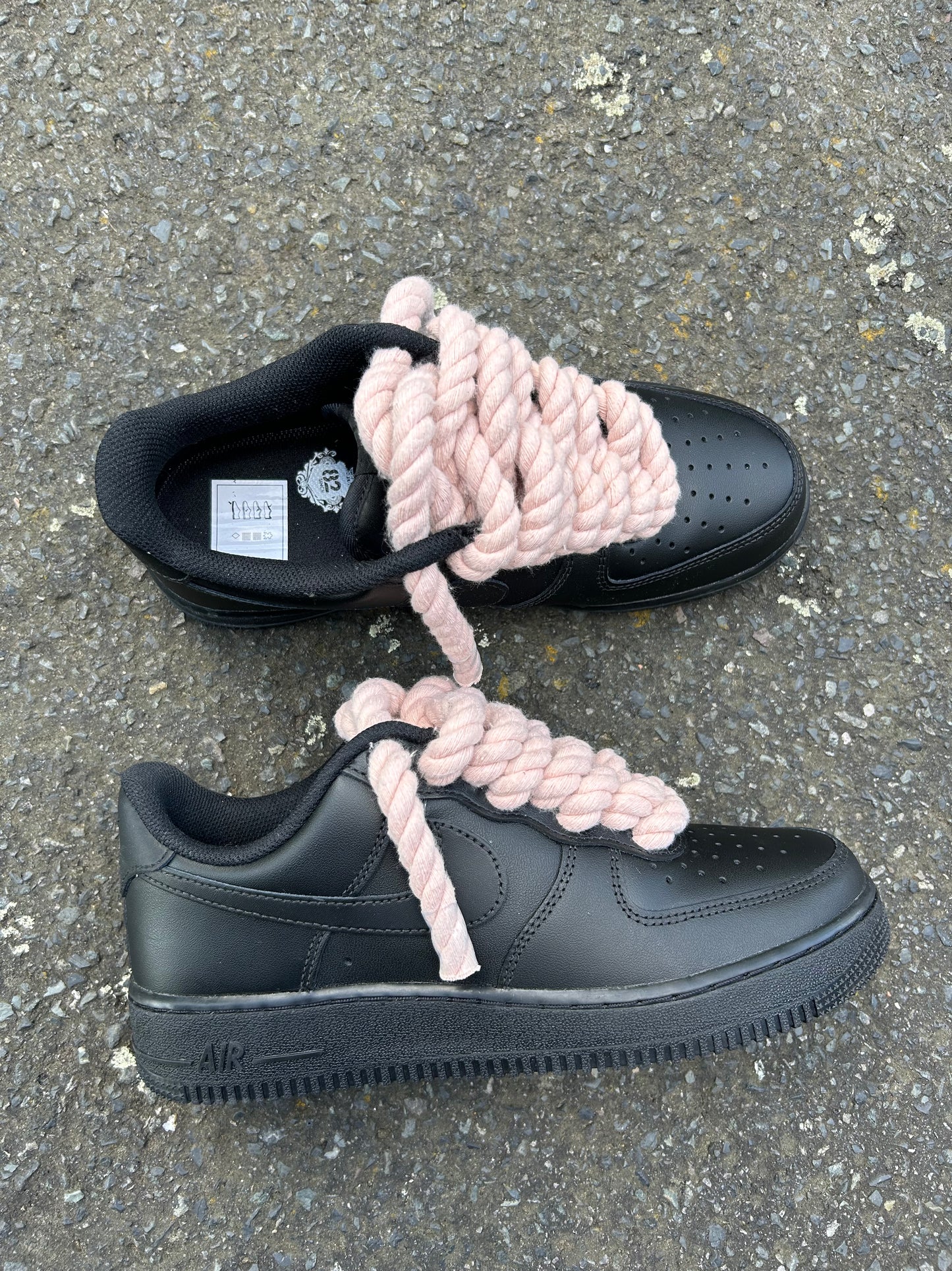 "coral black" rope lace