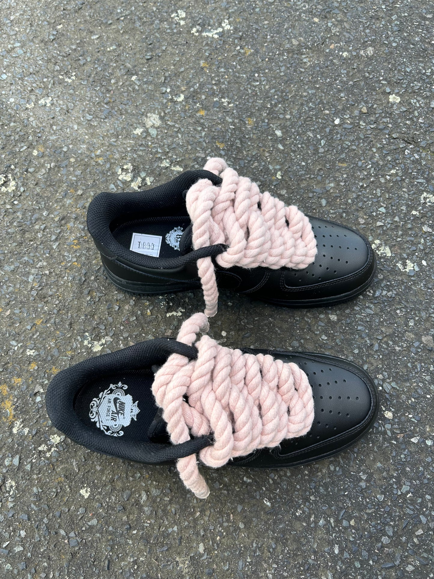 "coral black" rope lace