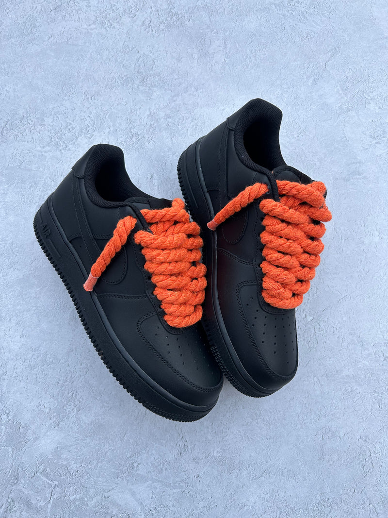 "blood orange black" rope lace