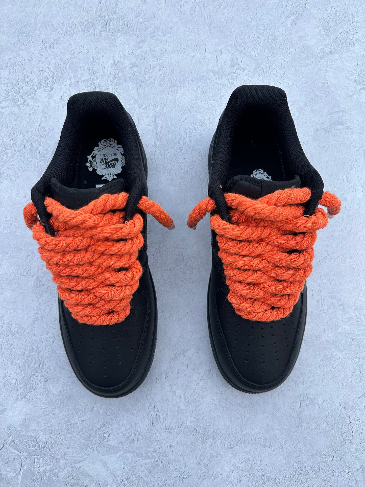 "blood orange black" rope lace