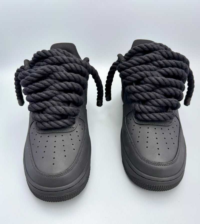 "dark abyss" matte black rope lace