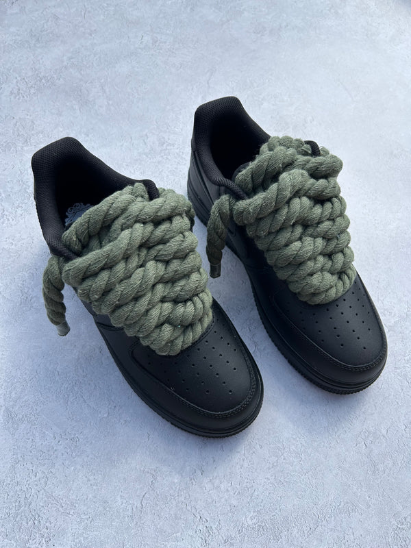 "military black" rope lace