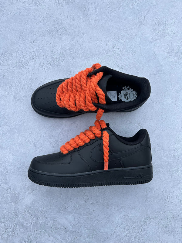 "blood orange black" rope lace
