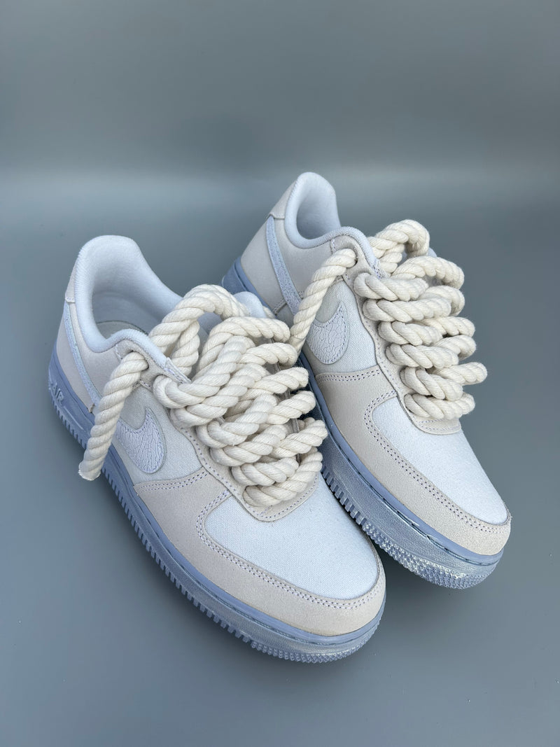 "stone / tan V2 blue tint" rope lace