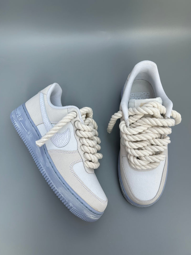 "stone / tan V2 blue tint" rope lace