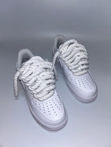 “optic white” rope lace